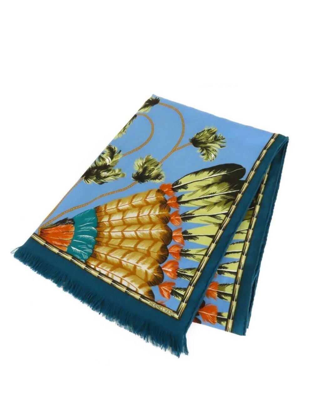 Hermes Shawl Multicolor Cashmere Silk Brazil Scarf
